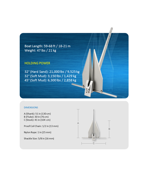 FORTRESS FX-85 Anchor - 47 lbs - For Boats 59'-68' | Citimarine Store
